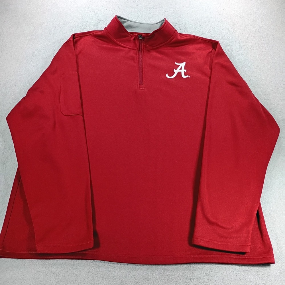 Colosseum Mens Alabama Crimson Tide Quarter Zip Pullover Red XXL Sleeve Pocket